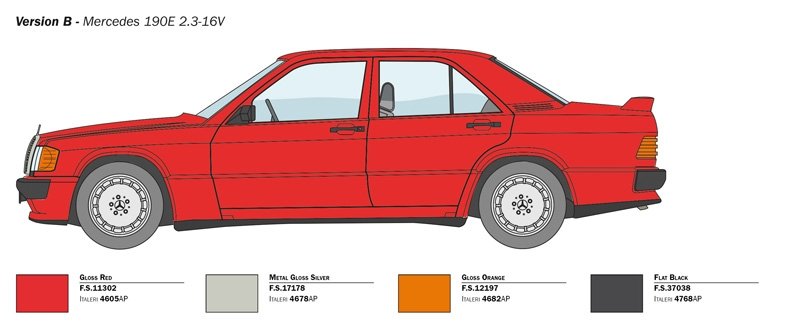 Italeri 3624 Mercedes 190 E 2.3 16V 1/24 – zdjęcie 5