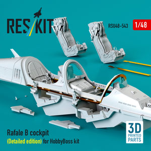 RESKIT RSU48-0543 Rafale B cockpit (Detailed edition) for HobbyBoss kit (3D Printed) 1/48