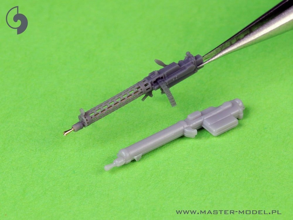 Master AM-72-170 Niemiecki km z okresu I w.św. Spandau LMG 08/15 (2 szt.) - z DŁUGĄ rączką przeładowania - wydruki 3D i mosiężne lufy 1/72