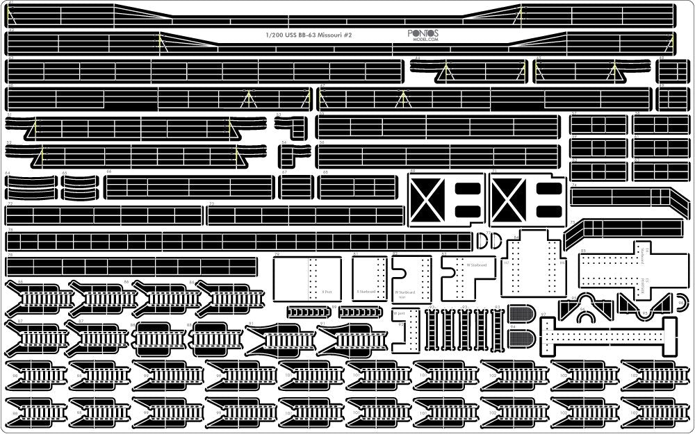 Pontos 23004F1 USS BB-61 Iowa 1944 Detail Up Set (Teak tone stained wooden deck) 1/200 – zdjęcie 6