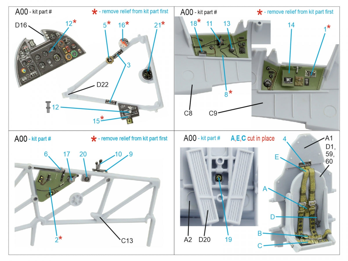 Quinta Studio QD48287 Hawker Hurricane family 3D-Printed &amp;amp; colored Interior on decal paper (Airfix) 1/48 – image 2