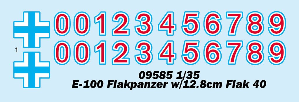 Trumpeter 09585 E-100 Flakpanzer w/12.8cm Flak 40 1/35 – image 3