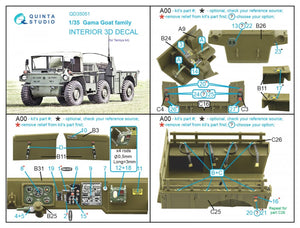 Quinta Studio QD35051 Gama Goat family 3D-Printed &amp;amp; coloured Interior on decal paper (Tamiya) 1/35 – zdjęcie 2