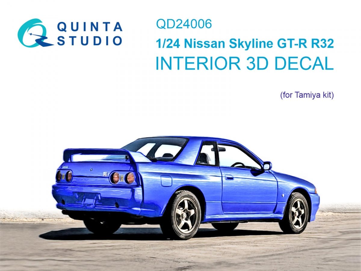 Quinta Studio QD24006 Nissan Skyline GT-R R32 3D-Printed &amp;amp; colored Interior on decal paper (Tamiya) 1/24