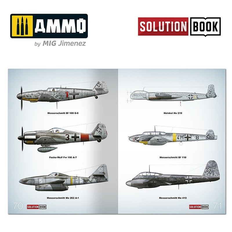 Ammo of Mig 6526 How to Paint WWII Luftwaffe Mid War Aircraft SOLUTION BOOK – zdjęcie 9