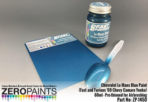 Peinture Zero Paints ZP-1450 Chevrolet Le Mans Blue 60ml (Fast and Furious &amp;#39;69 Chevy Camaro Yenko)