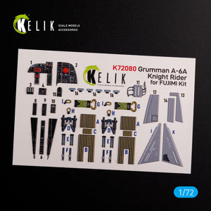 KELIK K72080 Grumman A-6A Knight Rider interior 3D decals for Fujimi kit 1/72 – zdjęcie 3