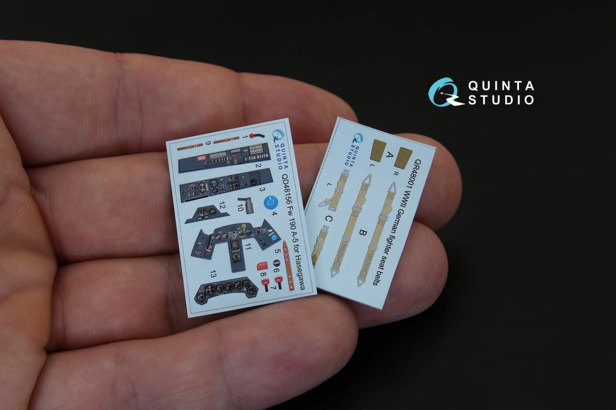 Quinta Studio QD48156 FW 190A-5 3D-Printed &amp;amp; coloured Interior on decal paper (for Hasegawa kit) 1/48 – zdjęcie 3