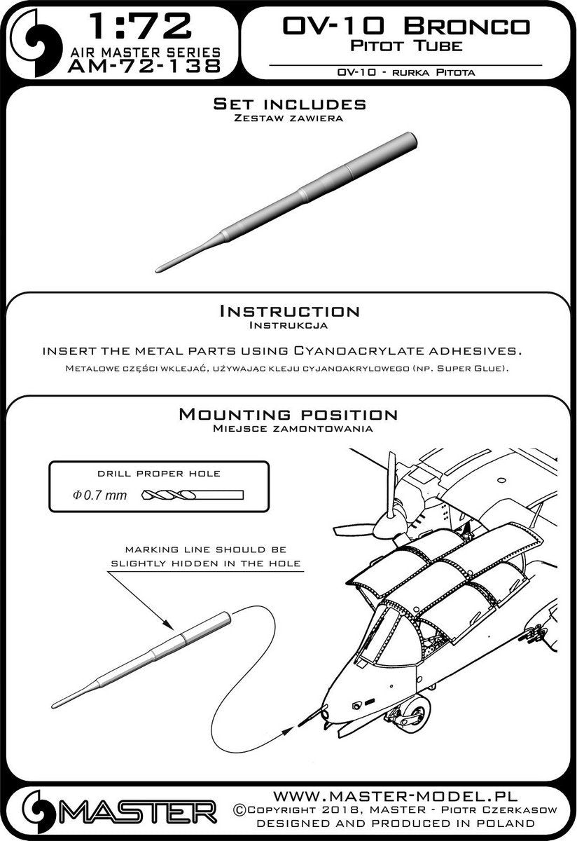 Master AM-72-138 OV-10 Bronco – Pitot Tube (1/72) – image 3