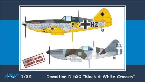 Azur 32108 Dewoitine D.520 Black White Crosses 1/32
