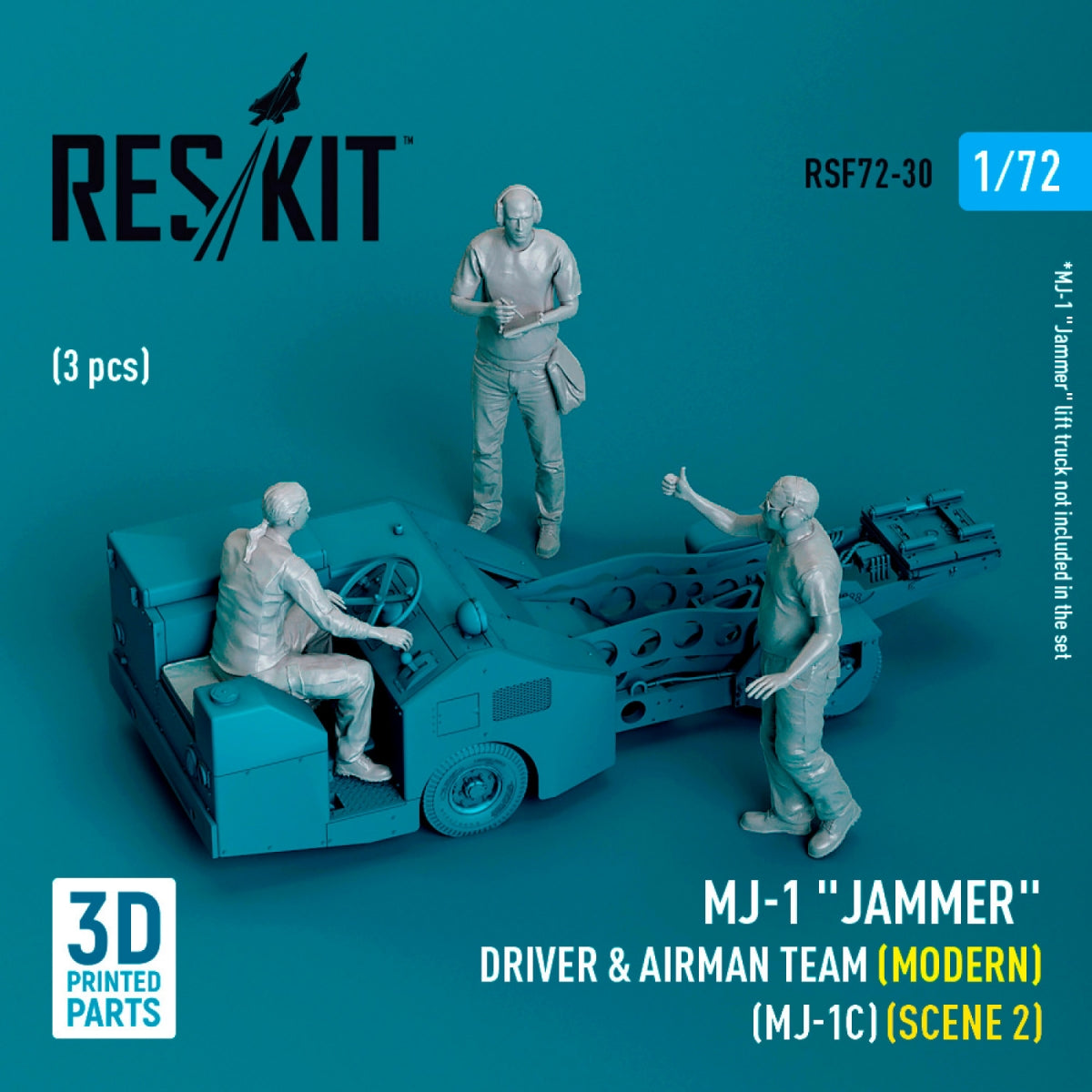RESKIT RSF72-0030 MJ-1 "Jammer" Driver &amp; airman team (Modern) (MJ-1C) (scene 2) (3 pcs) (3D Printed) 1/72