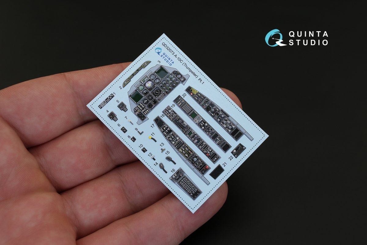 Quinta Studio QD32073 A-10C 3D-Printed &amp;amp; coloured Interior on decal paper (for Trumpeter kit) 1/32 – zdjęcie 3