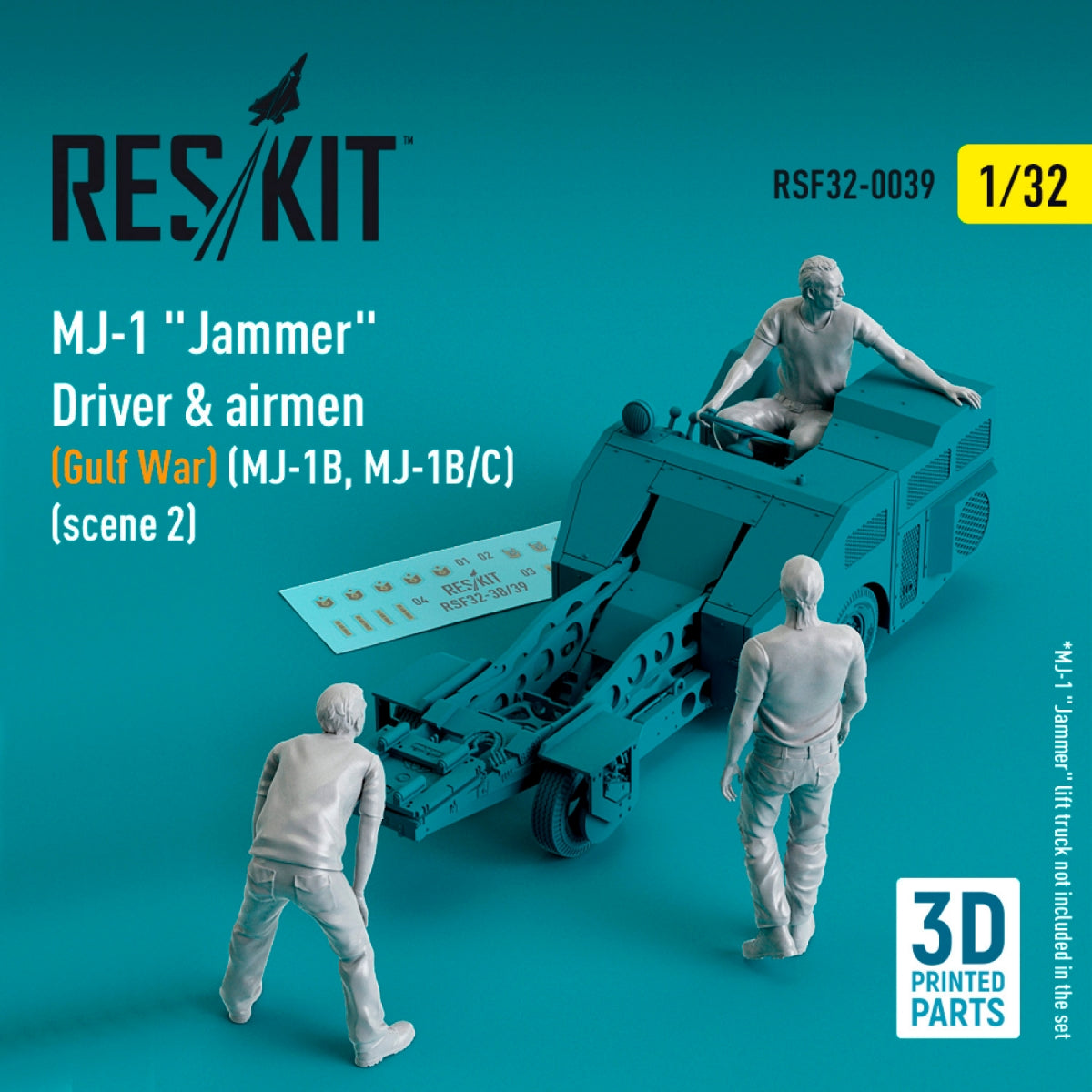 RESKIT RSF32-0039 MJ-1 Jammer"Driver airmens (Gulf War) (MJ-1B, MJ-1B/C) (scene 2) (3 pcs) (3D Printed) 1/32