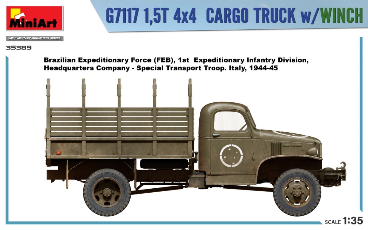 MiniArt 35389 G7117 1,5T 4×4 CARGO TRUCK w/WINCH 1/35 – zdjęcie 6