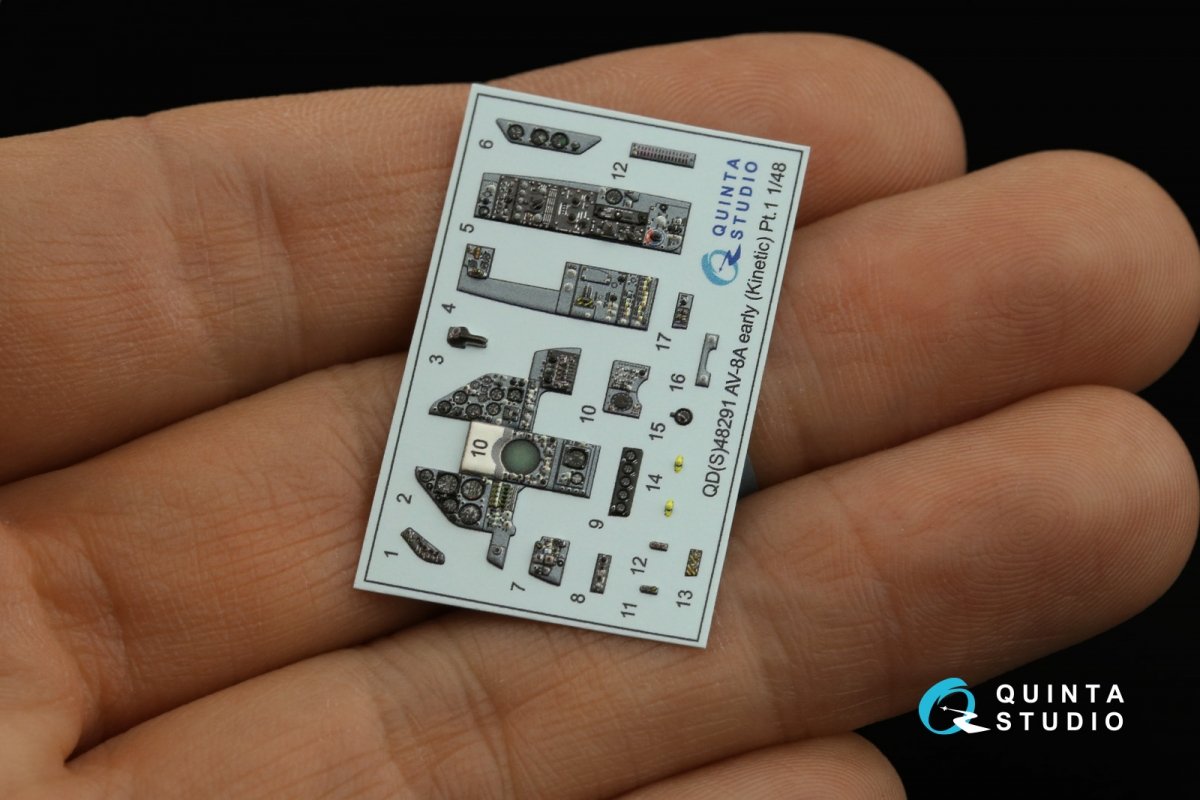 Quinta Studio QDS-48291 AV-8A Early 3D-Printed &amp;amp; colored Interior on decal paper (Kinetic) (Small version) 1/48 – image 4