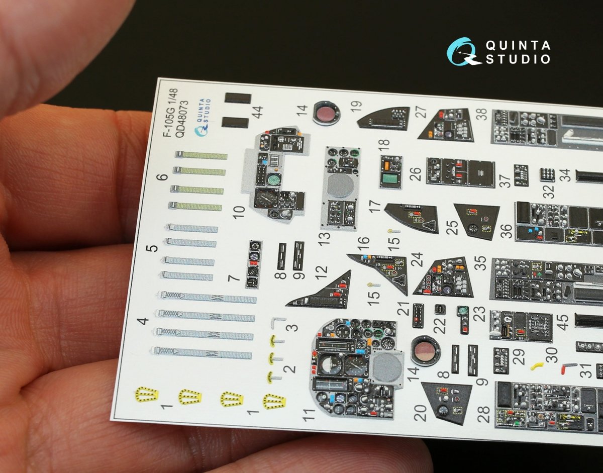 Quinta Studio QD48073 F-105G 3D-Printed &amp;amp; coloured Interior on decal paper (for HobbyBoss kit) 1/48 – zdjęcie 3