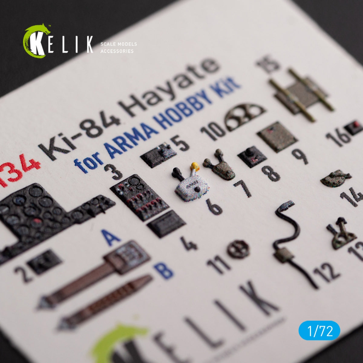 KELIK K72134 Ki-84 Hayate - interior 3D decals for Arma Hobby kit 1/72 – image 2