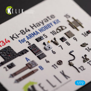 KELIK K72134 Ki-84 Hayate - interior 3D decals for Arma Hobby kit 1/72 – image 2