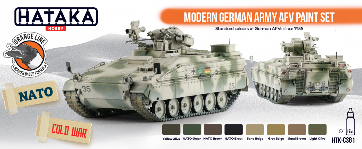 Hataka HTK-CS81 ORANGE LINE – Modern German Army AFV paint set 8x17ml – zdjęcie 2