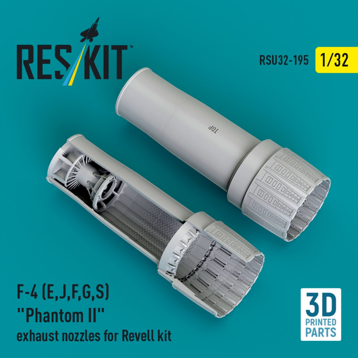 RESKIT RSU32-0195 F-4 (E, J, F, G, S) &amp;quot;Phantom II&amp;quot; exhaust nozzles for Revell kit (3D Printed) 1/32