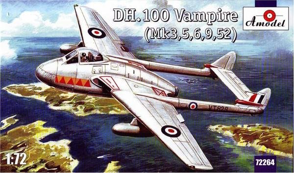 A-Model 72264 de Havilland 100 Vampire (MK.3,5,6,9,52) 1/72