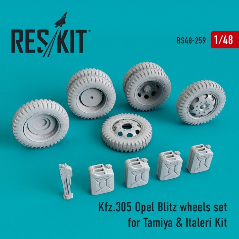 RESKIT RS48-0259 Kfz.305 Opel blitz wheels set for Tamiya & Italeri 1/48