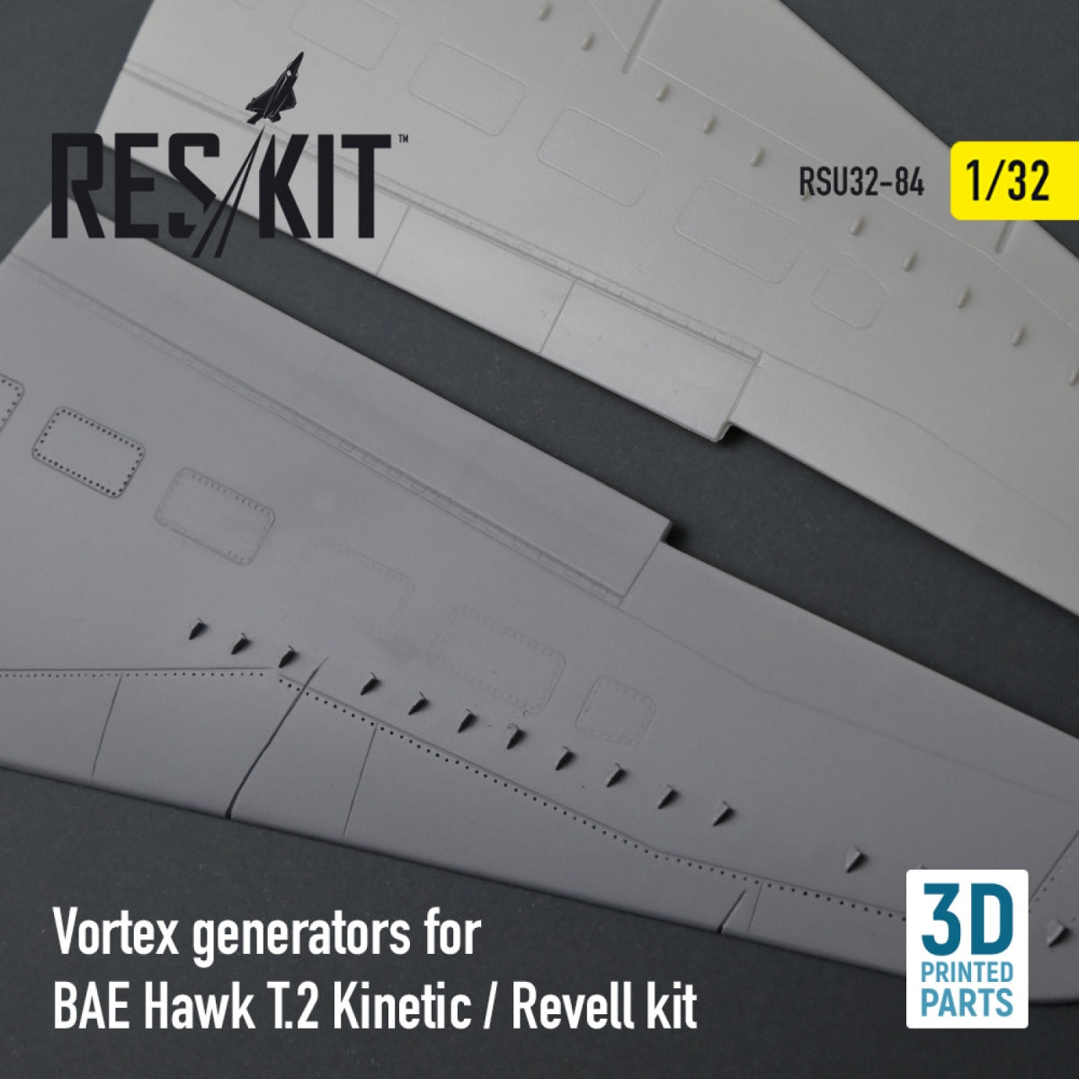 RESKIT RSU32-0084 VORTEX GENERATORS FOR BAE HAWK T.2 KINETIC / REVELL KIT (3D PRINTED) 1/32 – zdjęcie 2