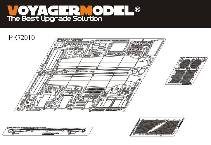 Maquette Voyager PE72010 King Tiger allemand de la Seconde Guerre mondiale pour kit DRAGON/TRUMPETER au 1/72