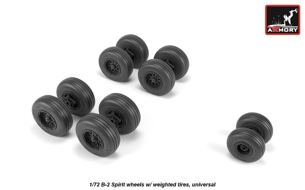 Armory Models AW72326 B-2 Spirit wheels w/ weighted tires 1/72