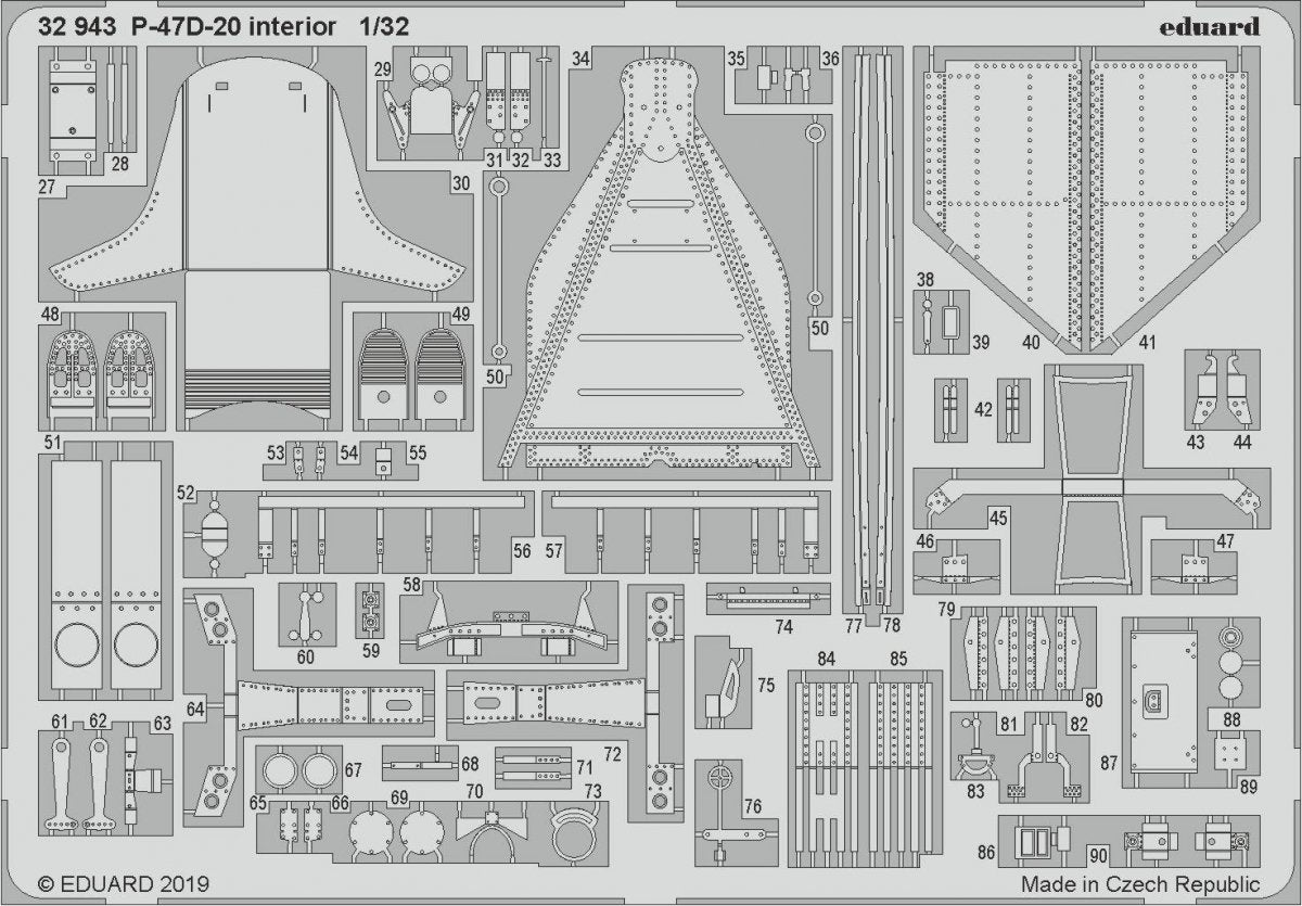 Eduard 32943 P-47D-20 interior 1/32 TRUMPETER – zdjęcie 2