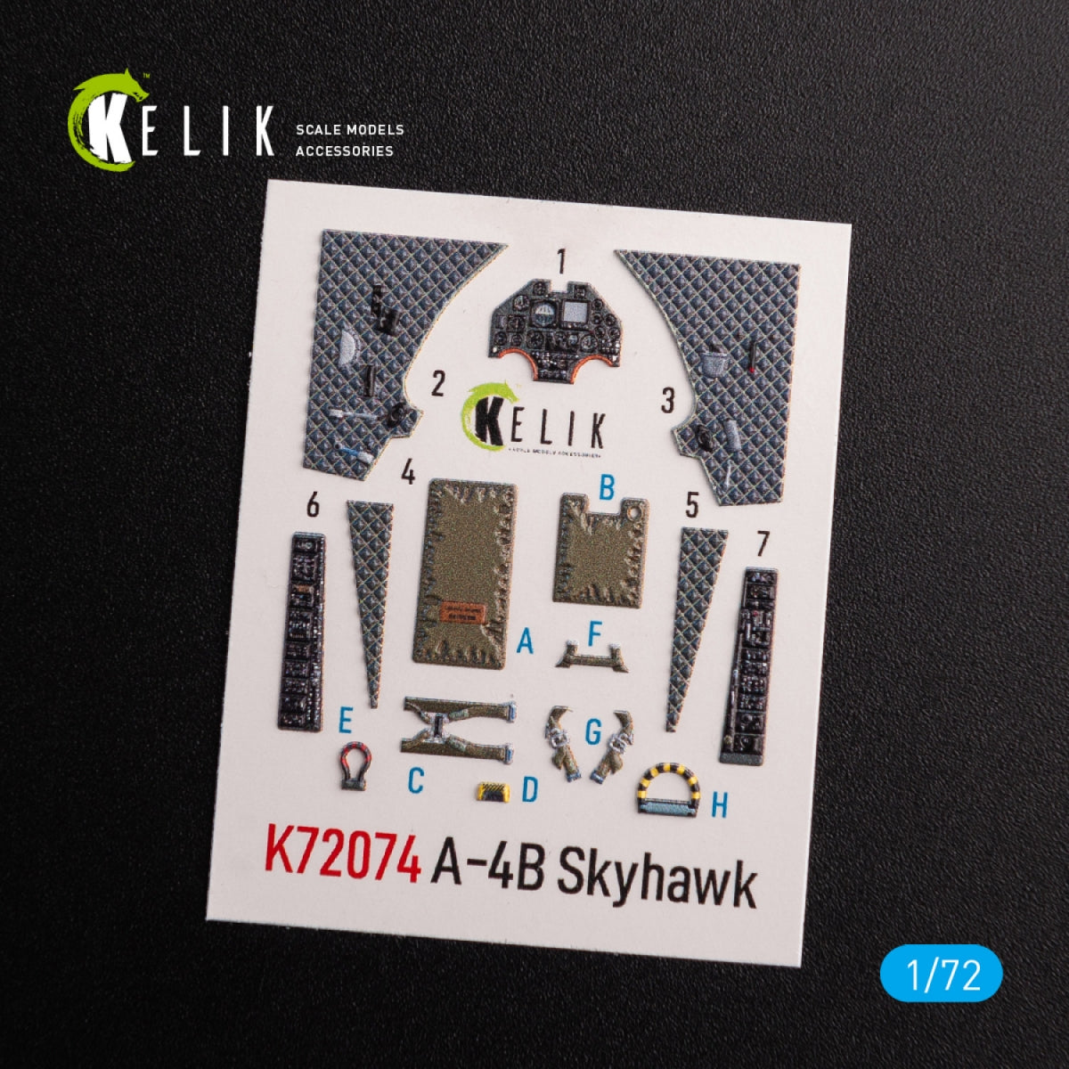 KELIK K72074 A-4B &amp;quot;Skyhawk&amp;quot; interior 3D decals for Hobby 2000/Fujimi kit 1/72 – zdjęcie 2