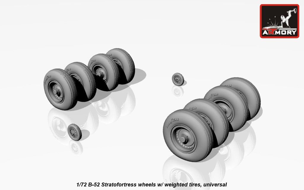 Armory Models AW72316 B-52 Stratofortress wheels w/ weighted tyres 1/72 – zdjęcie 2