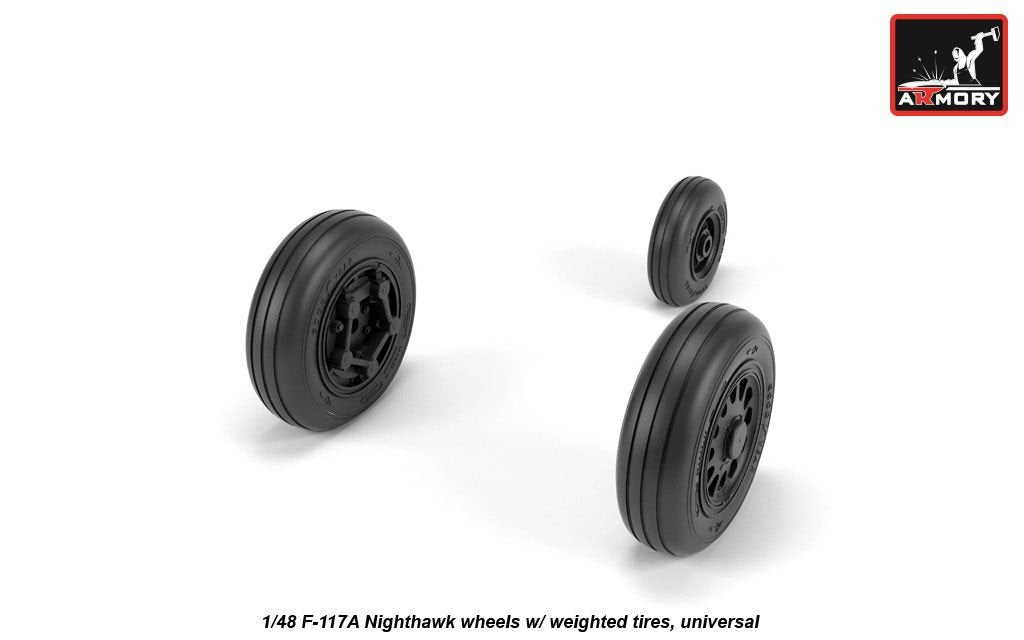Armory Models AW48323 F-4 Phantom-II wheels w/ weighted tires, early 1/48 – zdjęcie 2