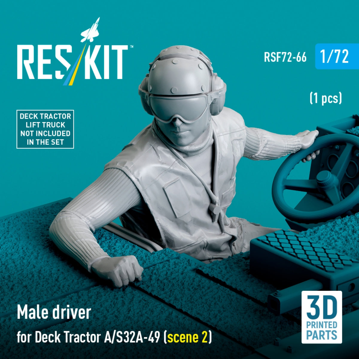 RESKIT RSF72-0066 Male driver for Deck Tractor A/S32A-49 (scene 2) (1 pcs) (3D Printed) 1/72