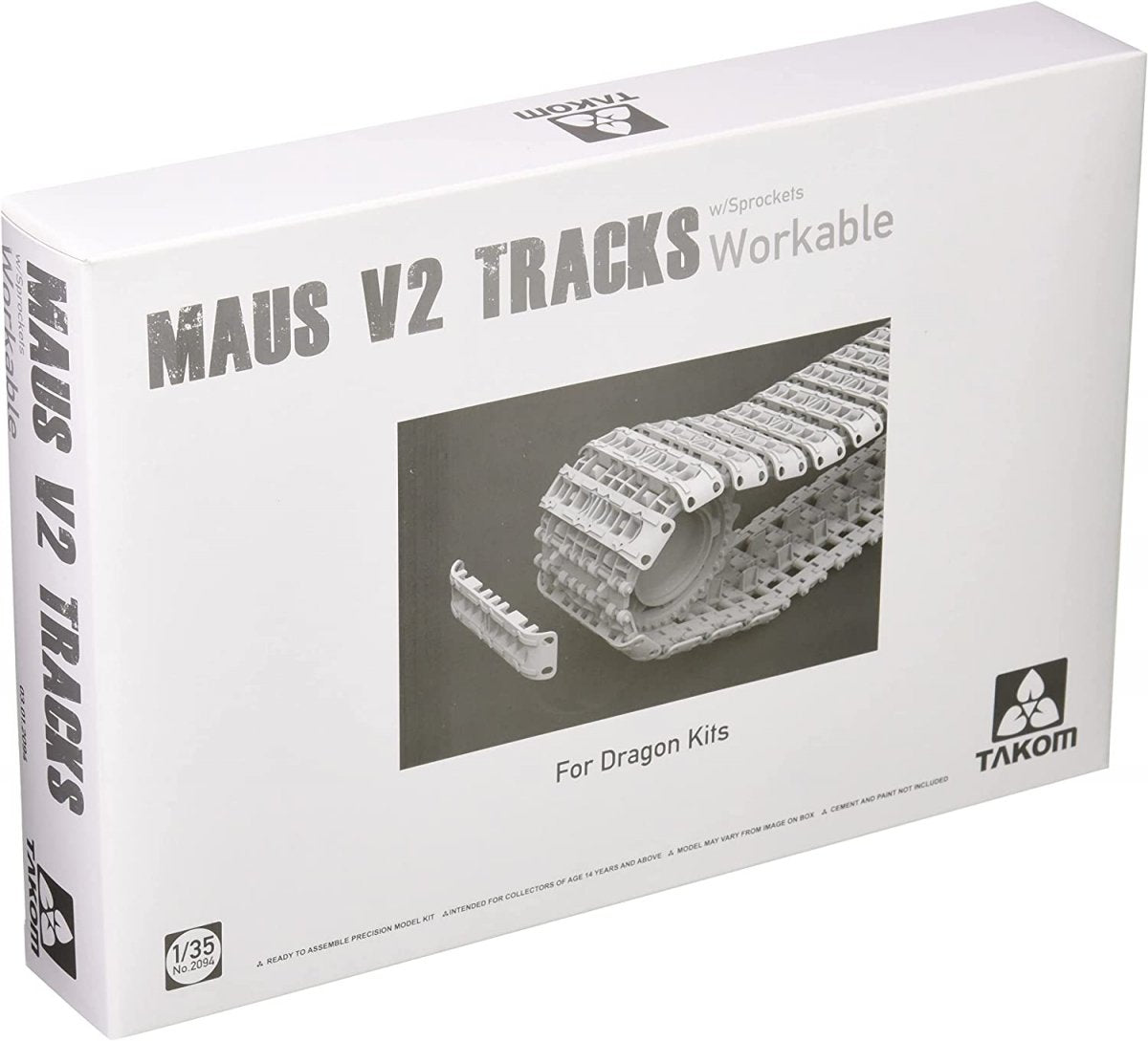 Takom 2094 Maus V2 Tracks with sprockets for Dragon kits 1/35 – zdjęcie 2