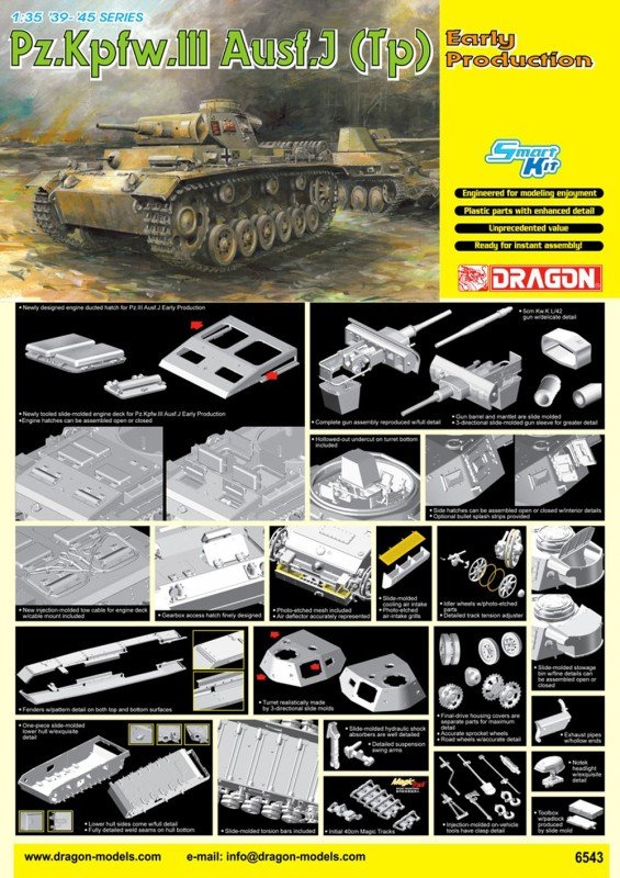 Dragon 6543 Pz.Kpfw.III Ausf.J (Tp) Early Production 1/35 – image 2