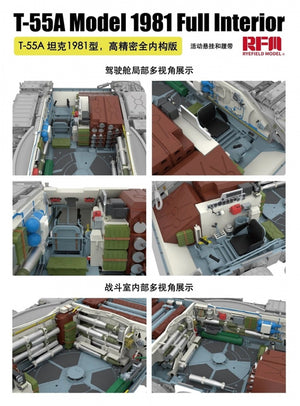 Rye Field Model 5155 T-55A Model 1981 w/ Full Interior Kit 1/35