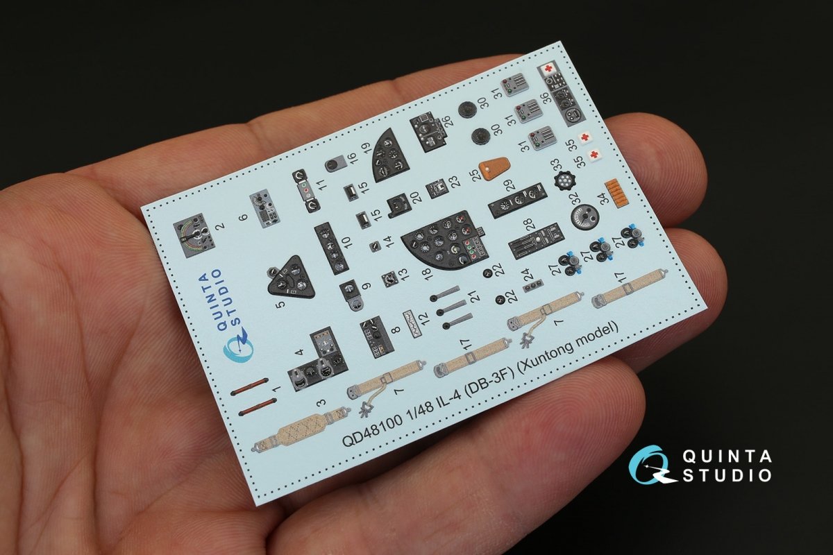 Quinta Studio QD48100 IL-4 3D-Printed &amp;amp; colored Interior on decal paper (for Xuntong kit) 1/48 – image 2