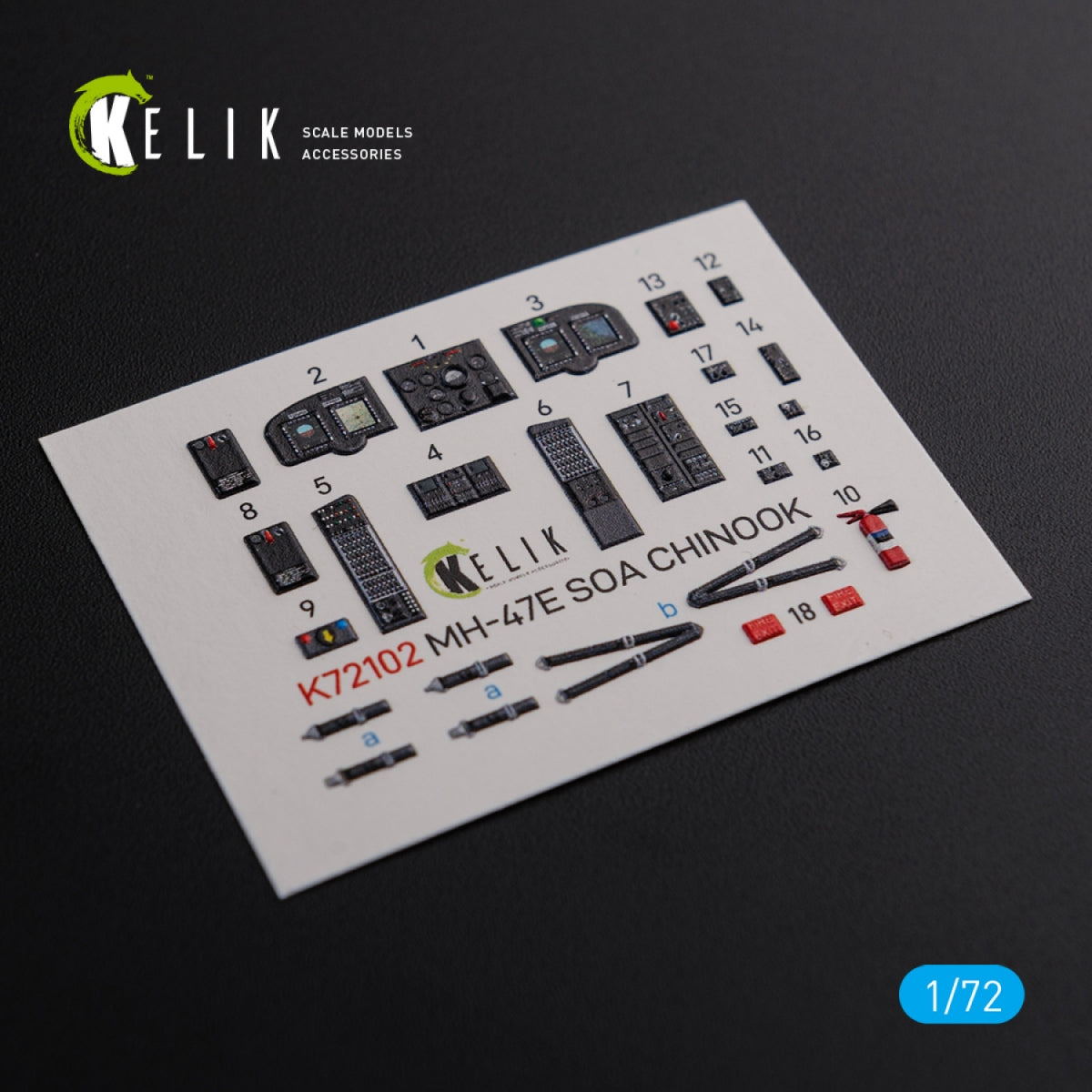 KELIK K72102 MH-47E interior 3D decals for Italeri kit 1/72