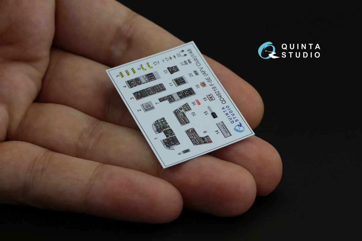 Quinta Studio QD48219 F-5E 3D-Printed &amp;amp; coloured Interior on decal paper (AFV club) 1/48 – zdjęcie 3