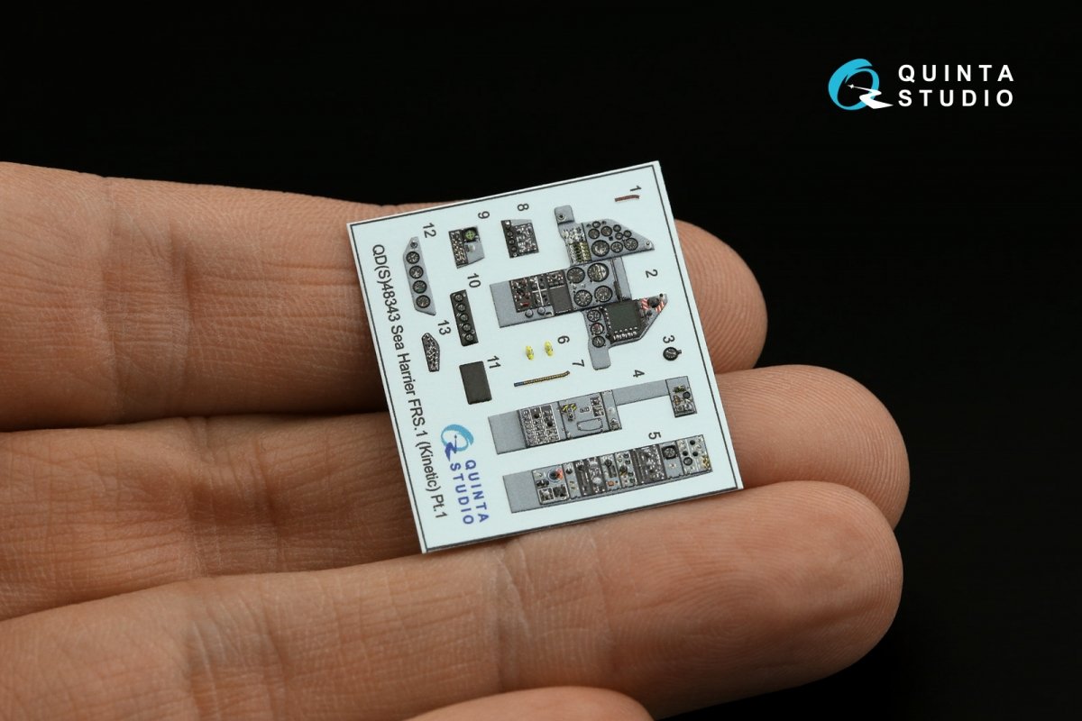 Quinta Studio QDS-48343 Sea Harrier FRS.1 3D-Printed &amp;amp; coloured Interior on decal paper (Kinetic) (Small version) 1/48 – zdjęcie 5