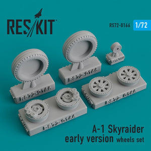 RESKIT RS72-0166 A-1 &amp;quot;SKYRAIDER&amp;quot; (EARLY VERSION) WHEELS SET 1/72