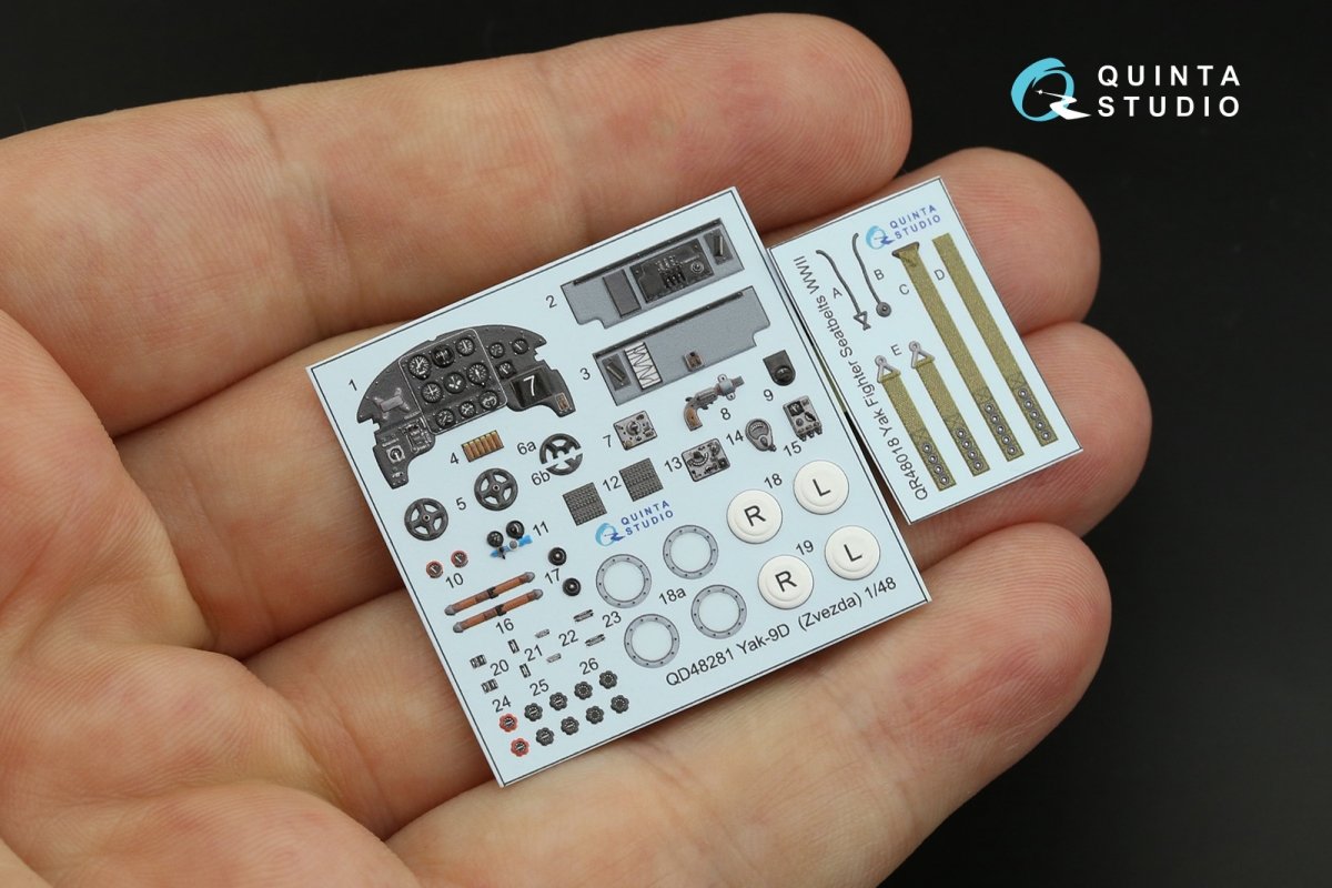 Quinta Studio QD48281 Yak-9D 3D-Printed &amp;amp; coloured Interior on decal paper ( Zvezda ) 1/48 – zdjęcie 8