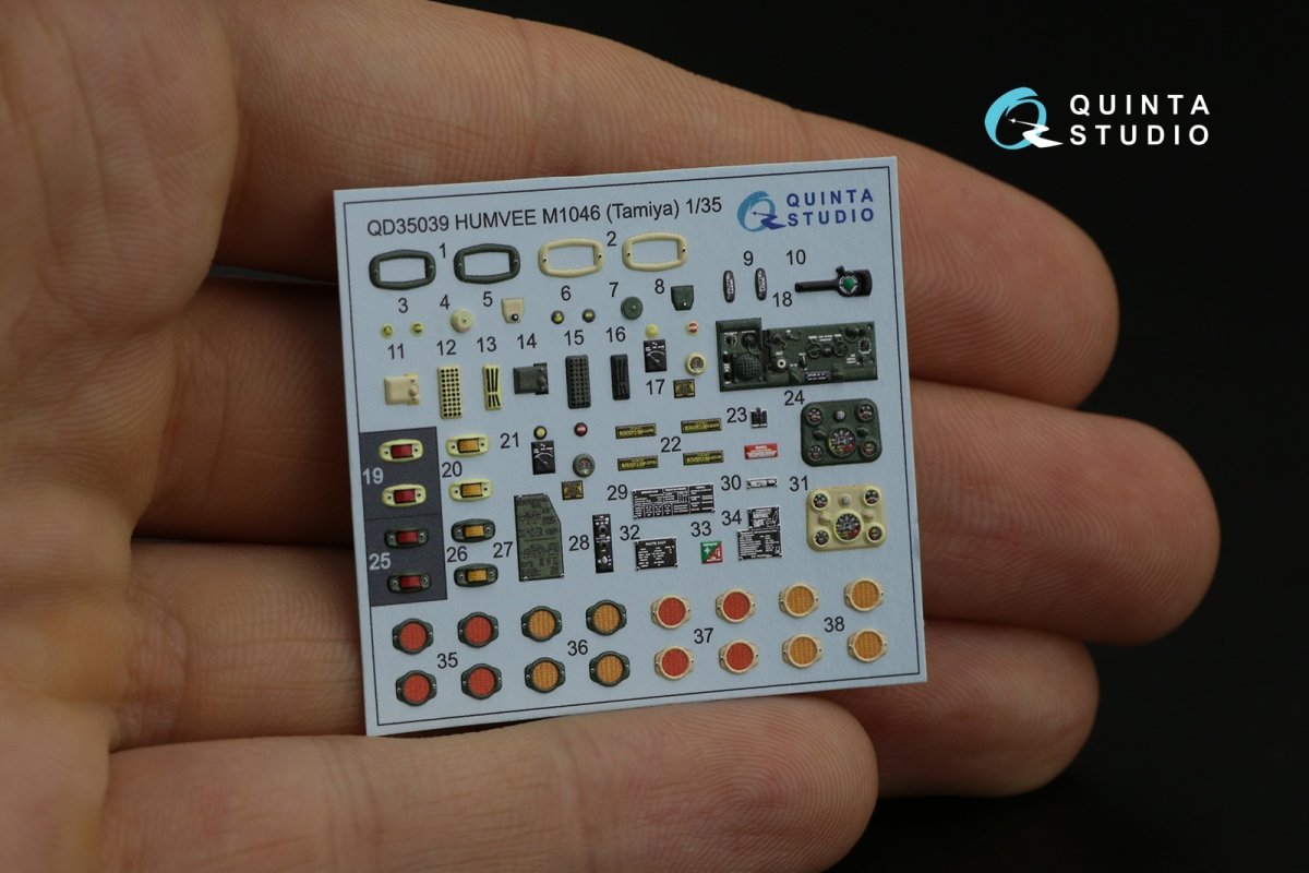 Quinta Studio QD35039 HUMVEE Family 3D-Printed &amp;amp; coloured Interior on decal paper (Tamiya) 1/35 – zdjęcie 11