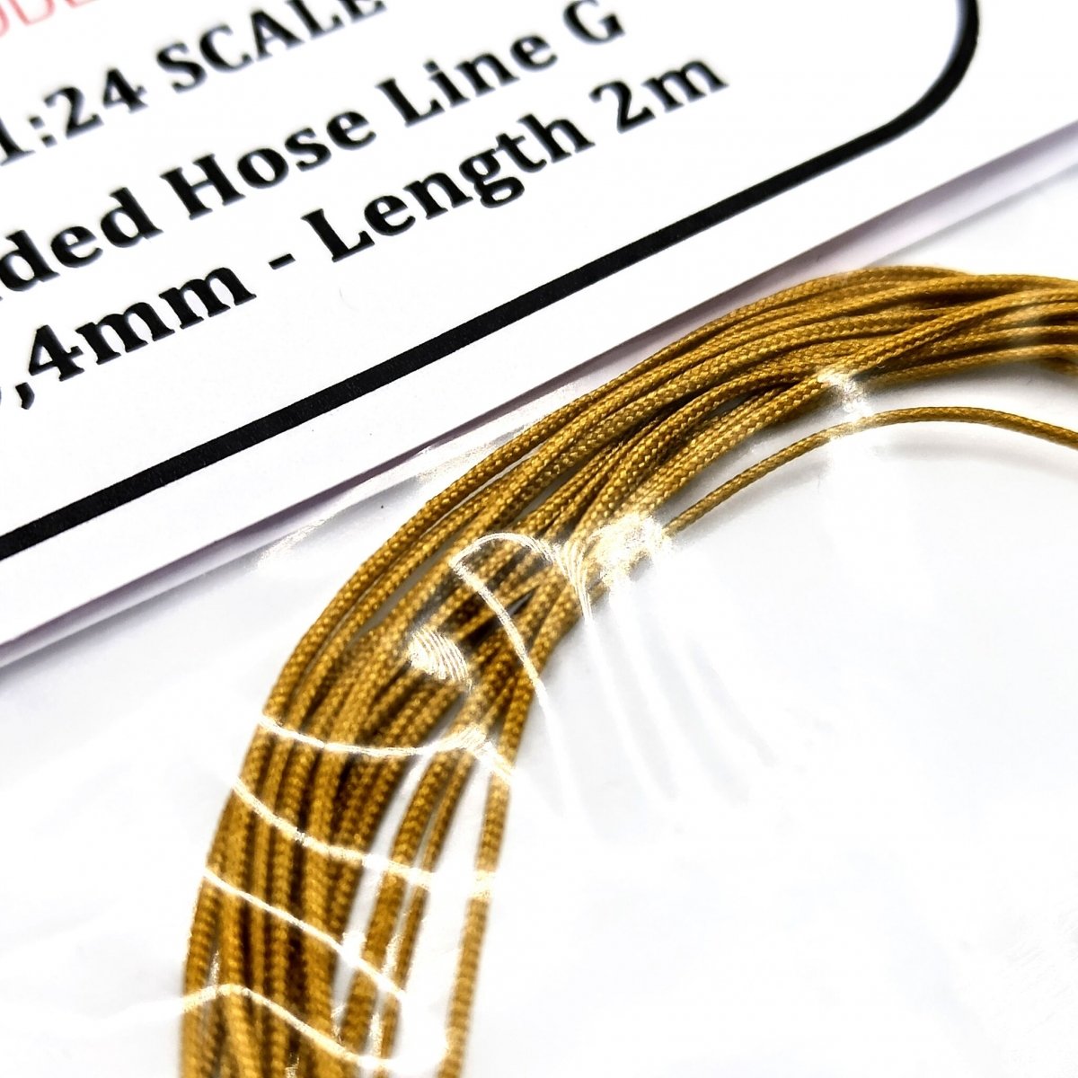 Yamamoto Model Parts YMPTUN76 Braided Hose Line Gold 0,4mm 2m 1/24 – zdjęcie 2
