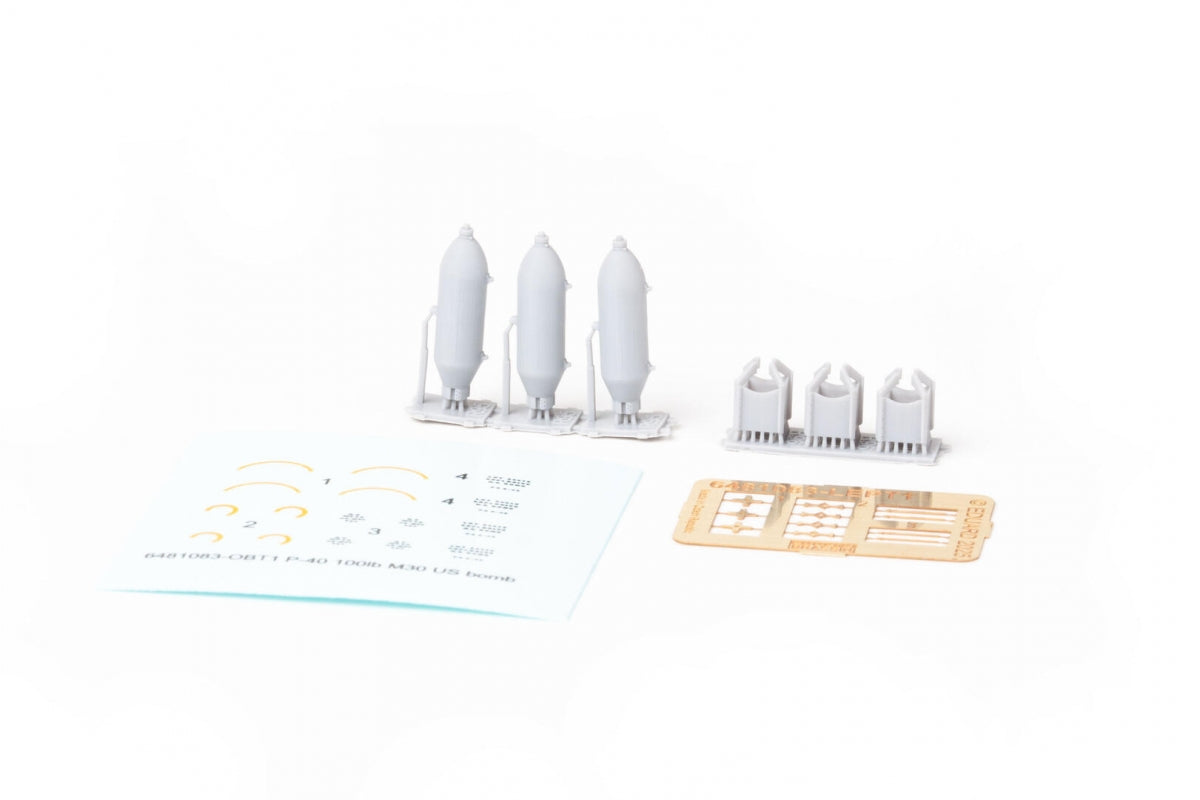 Eduard 6481083 P-40 100lb M30 US bombs PRINT EDUARD 1/48