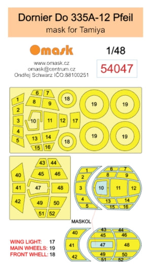 Omask 54047 Dornier Do 335A-12 Pfeil mask (for Tamiya) 1/48 – zdjęcie 2