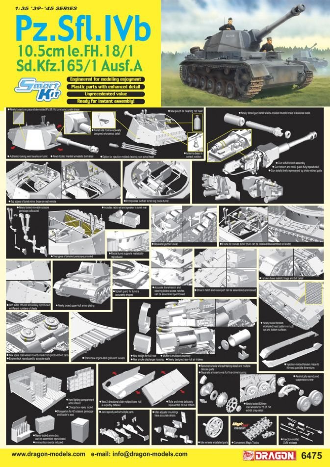 Dragon 6475 Pz.Sfl.IVb 10.5cm le.FH. 18/1 1/35 – zdjęcie 2