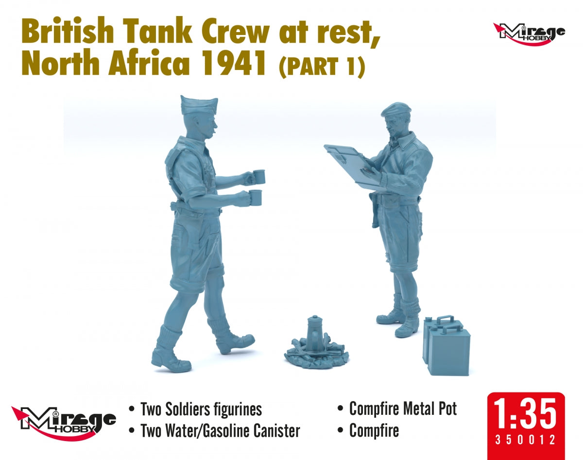 Mirage Hobby 350013 British Tank Crew at Rest, North Africa 1941 (Part I) 1/35 – image 3
