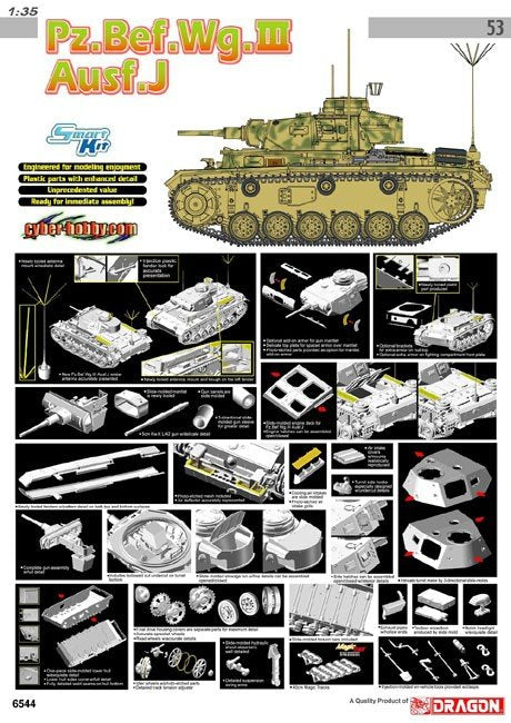 Cyber Hobby 6544 Pz.Bef.Wg.III Ausf.J 1/35 – zdjęcie 2